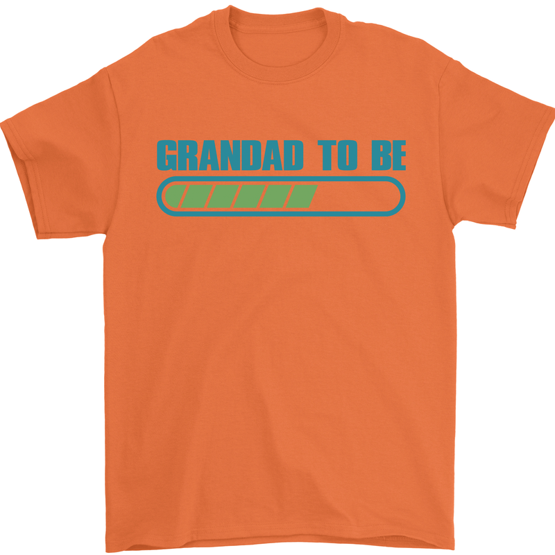 Grandad to Be Newborn Baby Grandparent Mens T-Shirt Cotton Gildan Orange