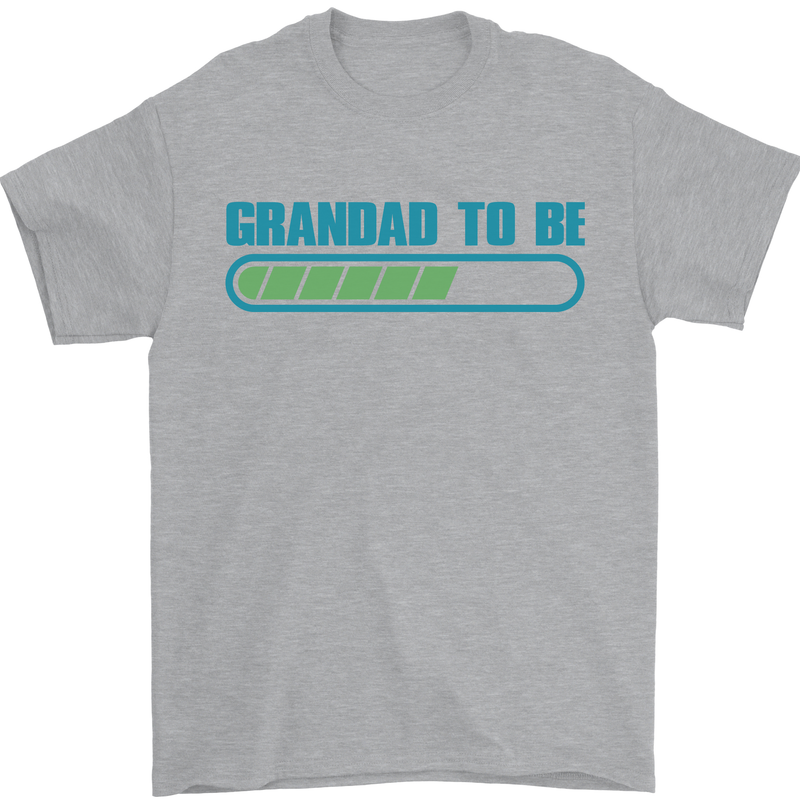 Grandad to Be Newborn Baby Grandparent Mens T-Shirt Cotton Gildan Sports Grey