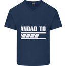 Grandad to Be Newborn Baby Grandparent Mens V-Neck Cotton T-Shirt Navy Blue