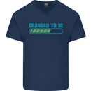 Grandad to Be Newborn Baby Grandparent Mens V-Neck Cotton T-Shirt Navy Blue