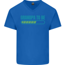 Grandpa to Be Funny New Baby Birth Mens V-Neck Cotton T-Shirt Royal Blue