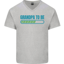 Grandpa to Be Funny New Baby Birth Mens V-Neck Cotton T-Shirt Sports Grey