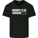 Grandpa to Be Newborn Baby Grandparent Mens V-Neck Cotton T-Shirt Black