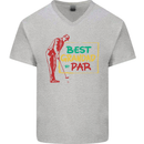 Grandparent's Day Best Grandad By Par Mens V-Neck Cotton T-Shirt Sports Grey