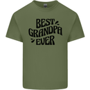 Grandparents Day Best Grandpa Ever Mens Cotton T-Shirt Tee Top Military Green