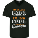 Grandparents Day I'm Called Papa Mens V-Neck Cotton T-Shirt Black