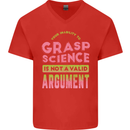 Grasp Science Funny Geek Nerd Physics Maths Mens V-Neck Cotton T-Shirt Red