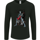 Graveyard Rock Guitar Skull Heavy Metal Mens Long Sleeve T-Shirt Black