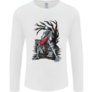 Graveyard Rock Guitar Skull Heavy Metal Mens Long Sleeve T-Shirt White