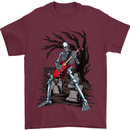 Graveyard Rock Guitar Skull Heavy Metal Mens T-Shirt Cotton Gildan Maroon