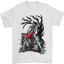 Graveyard Rock Guitar Skull Heavy Metal Mens T-Shirt Cotton Gildan White