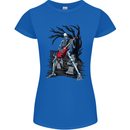 Graveyard Rock Guitar Skull Heavy Metal Womens Petite Cut T-Shirt Royal Blue