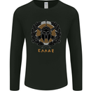 Greek Helmet Gym Training Top Spartan MMA Mens Long Sleeve T-Shirt Black