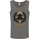 Greek Helmet Gym Training Top Spartan MMA Mens Vest Tank Top Charcoal
