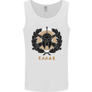 Greek Helmet Gym Training Top Spartan MMA Mens Vest Tank Top White