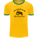 A Tractor for My Wife Funny Farming Farmer Mens White Ringer T-Shirt Gold/Green