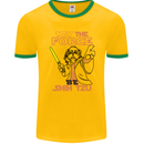 May the Force Be Shih Tzu Dog Funny Mens Ringer T-Shirt FotL Gold/Green