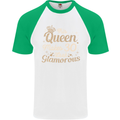 30th Birthday Queen Thirty Years Old 30 Mens S/S Baseball T-Shirt White/Green