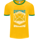 Weekend Fishing Funny Alcohol Beer Mens Ringer T-Shirt FotL Gold/Green