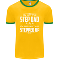 Im Not the Step Dad Stepped Up Fathers Day Mens Ringer T-Shirt FotL Gold/Green