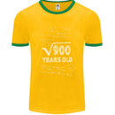 30th Birthday 30 Year Old Geek Funny Maths Mens Ringer T-Shirt FotL Gold/Green