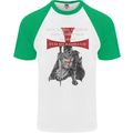Knights Templar Prayer St. George's Day Mens S/S Baseball T-Shirt White/Green