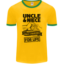 Uncle & Niece Friends for Life Funny Day Mens Ringer T-Shirt FotL Gold/Green
