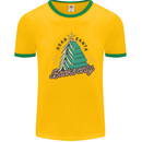Books Only Christmas Tree Funny Bookworm Mens White Ringer T-Shirt Gold/Green
