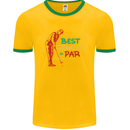 Grandparent's Day Best Grandad By Par Mens White Ringer T-Shirt Gold/Green
