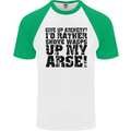 Give up Archery? Funny Archer Offensive Mens S/S Baseball T-Shirt White/Green