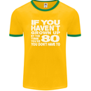 80th Birthday 80 Year Old Don't Grow Up Funny Mens Ringer T-Shirt FotL Gold/Green