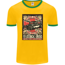 Classic Hotrod Vintage Iron Hot Rod Dragster Mens Ringer T-Shirt FotL Gold/Green