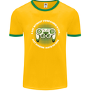 Without Video Games Funny Gaming Gamer Mens Ringer T-Shirt FotL Gold/Green
