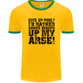 Give up Pool? Player Funny Mens Ringer T-Shirt FotL Gold/Green