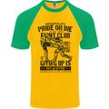 Pride MMA Muay Thai Mixed Martial Arts Mens S/S Baseball T-Shirt Gold/Green
