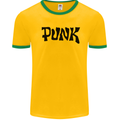 Punk As Worn By Mens White Ringer T-Shirt Gold/Green