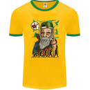 Charles Darwin Evolution Atheist Atheism Mens Ringer T-Shirt FotL Gold/Green