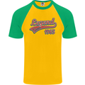 Legend Since 58th Birthday 1965 Mens S/S Baseball T-Shirt Gold/Green