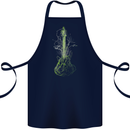 Green Guitar Tree Guitarist Acoustic Cotton Apron 100% Organic Navy Blue