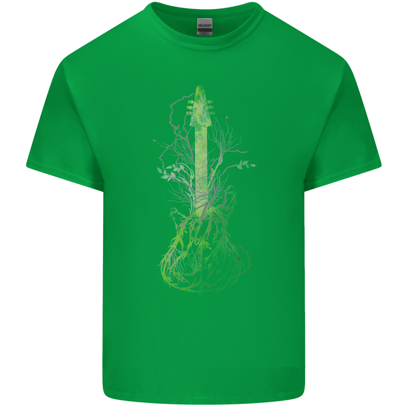 Green Guitar Tree Guitarist Acoustic Mens Cotton T-Shirt Tee Top Irish Green