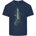 Green Guitar Tree Guitarist Acoustic Mens Cotton T-Shirt Tee Top Navy Blue