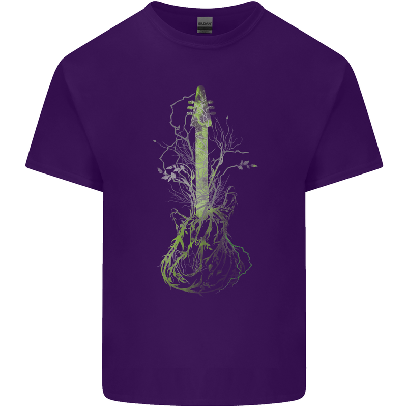 Green Guitar Tree Guitarist Acoustic Mens Cotton T-Shirt Tee Top Purple