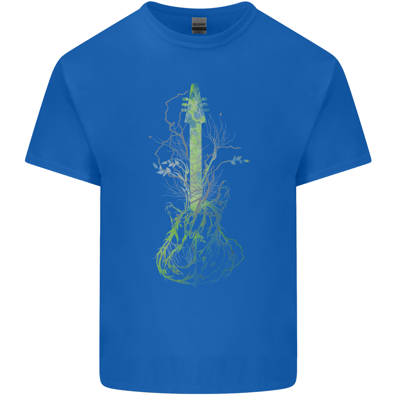 Green Guitar Tree Guitarist Acoustic Mens Cotton T-Shirt Tee Top Royal Blue