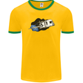 Funny Caravan Space Shuttle Caravanning Mens Ringer T-Shirt FotL Gold/Green