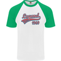 Legend Since 54th Birthday 1969 Mens S/S Baseball T-Shirt White/Green
