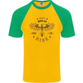 Rising Pheonix Motivational Message Quote Mens S/S Baseball T-Shirt Gold/Green