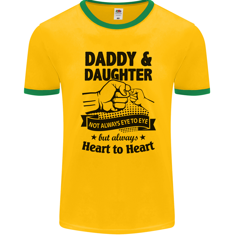 Daddy and Daughter Funny Father's Day Mens Ringer T-Shirt FotL Gold/Green