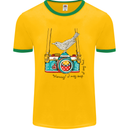 Camera With a Bird Photographer Photography Mens Ringer T-Shirt FotL Gold/Green