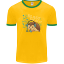 A DJ Hedgehog Headphones Pop Music Mens Ringer T-Shirt FotL Gold/Green