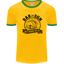 Dad & Son Best Friends Father's Day Mens White Ringer T-Shirt Gold/Green